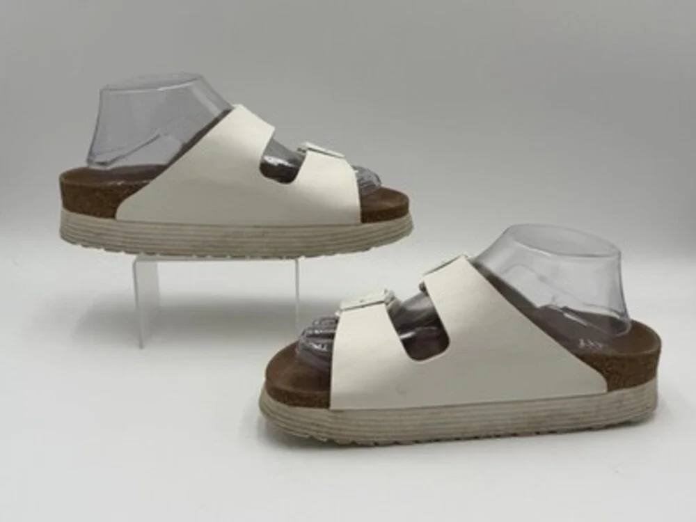 Birkenstock Papillio Sandals Womens US 8 EU 39 White Birko Slides Slip On